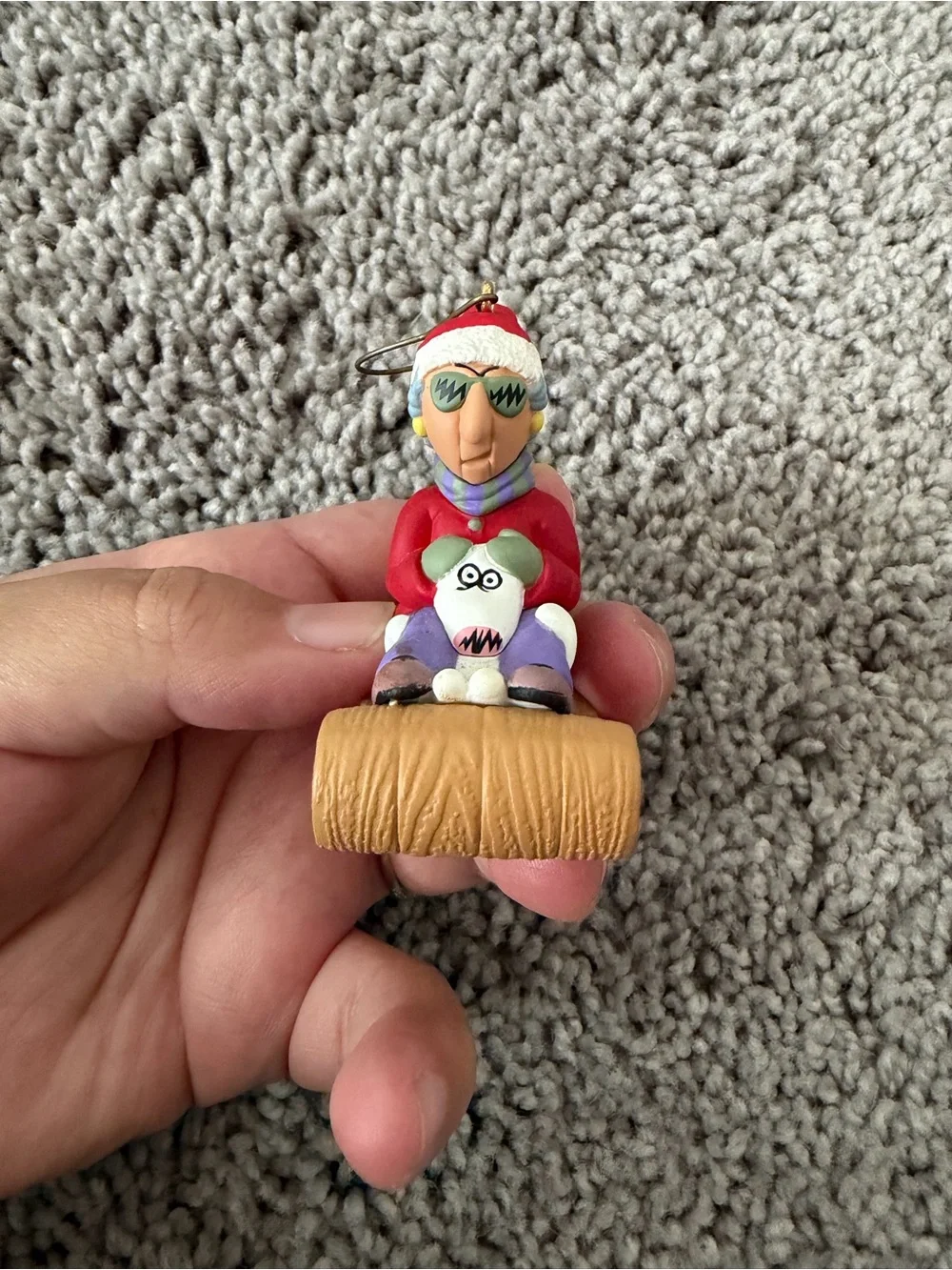 Vintage 1998 Hallmark Keepsake Maxine Sledding Christmas Ornament in Box